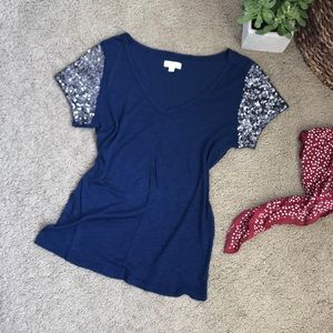Aerie Sequin Sleeve Tee
